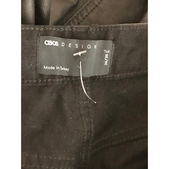ASOS Design Tall Jeans Low Rise Flare Leg Self-Tie Belt Black Coated  NWOT 26T - Picture 5 of 9